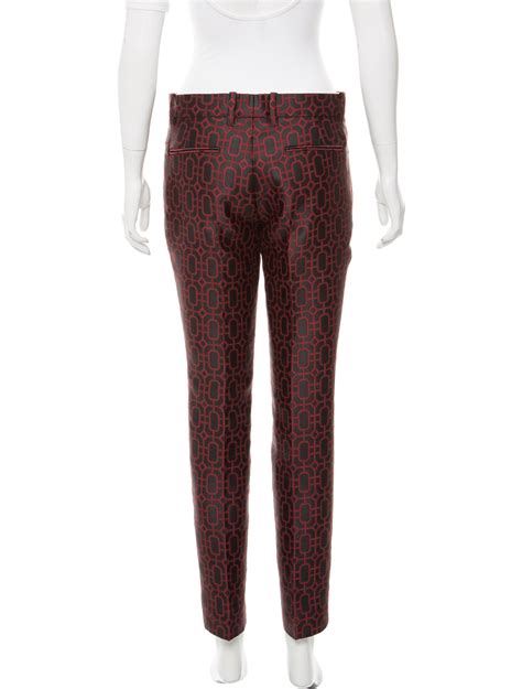 gucci red velvet pants|Gucci satin jacquard pants.